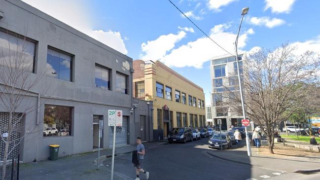 A seven-storey office complex will be built at 55-57 Stewart St im Richmond, near the street's reserve and Molly Meldrum's statue. Picture: Google Street View.