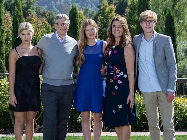 Bill and Melinda Gates, with their family. Picture: Facebook