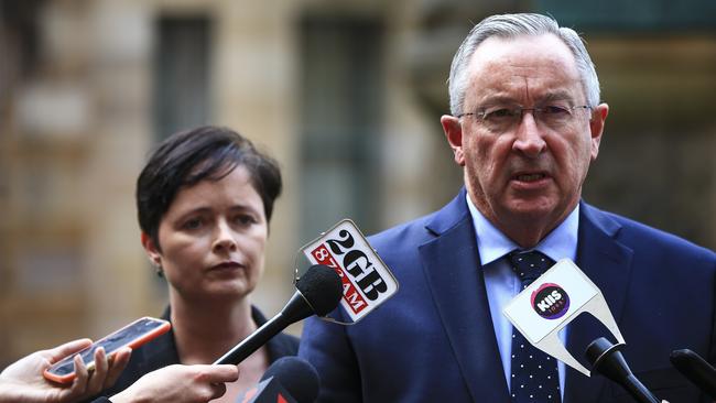 NSW Health Minister Brad Hazzard, with Mental Health Minister Tanya Davies, has called for two inquiries into the tragedy. Picture: Dylan Robinson