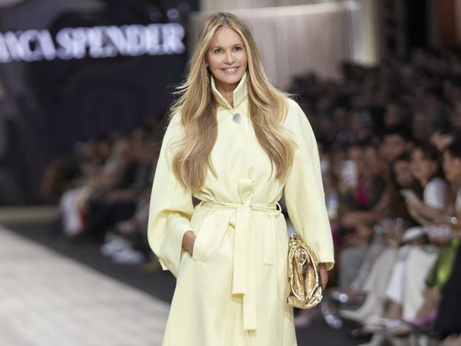 Elle Macpherson walks the runway at PayPal Melbourne Fashion Festival.