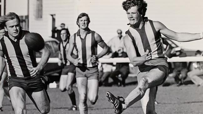 Grant O’Brien (R) as a young man, playing with his hometown Penguin club, where he won a best and fairest.