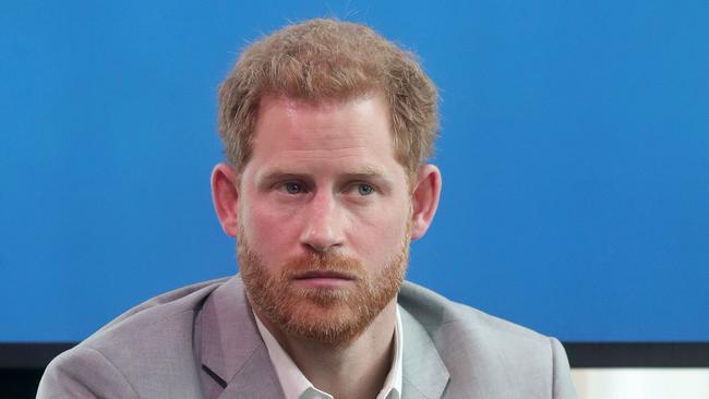 AMSTERDAM, NETHERLANDS - SEPTEMBER 03: Prince Harry, Duke of Sussex announces a partnership between Booking.com, SkyScanner, CTrip, TripAdvisor and Visa called 'Travalyst' at A'dam Tower on September 03, 2019 in Amsterdam, Netherlands. The initiative is to help transform the travel industry to better protect tourist destinations. (Photo by Chris Jackson/Getty Images)