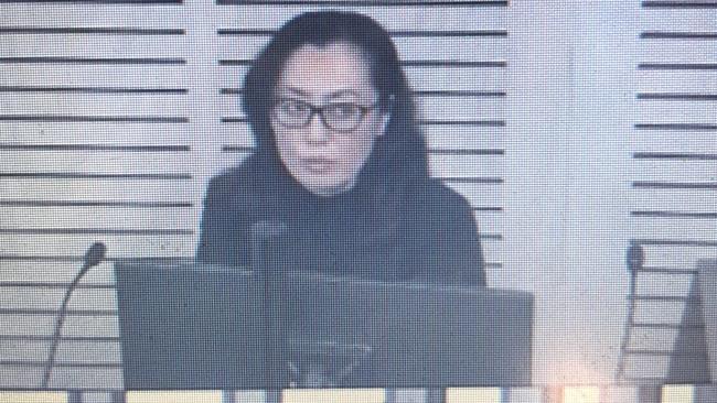 A screen grab of Maggie Wang on the stand at ICAC.