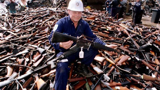 A flood of firearms were surrendered and seized in the wake of the Port Arthur massacre in 1996. Picture: AFP