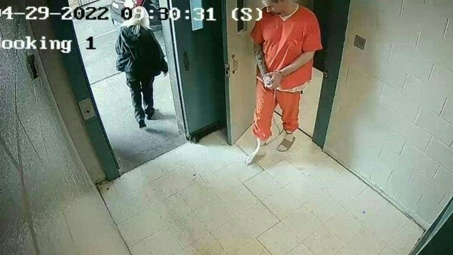 A video grab shows Casey White, an inmate at the Lauderdale Co. Detention Facility escaping with the help of Vicky White, the assistant director of Alabama corrections, on April 29, 2022. Picture: AFP PHOTO / Lauderdale County Sheriff's Department.