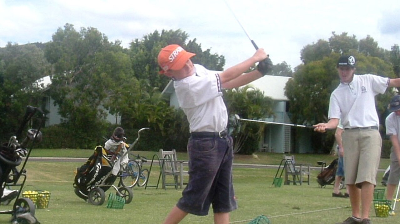 A young Cameron Smith working on his swing at the old Hyatt Coolum.