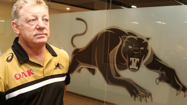 Gus Gould arrives at a press conference at Penrith Panthers Rugby League Academy to address revelations in the Sunday Telegraph about Bryce Cartwright. Picture: Adam Taylor