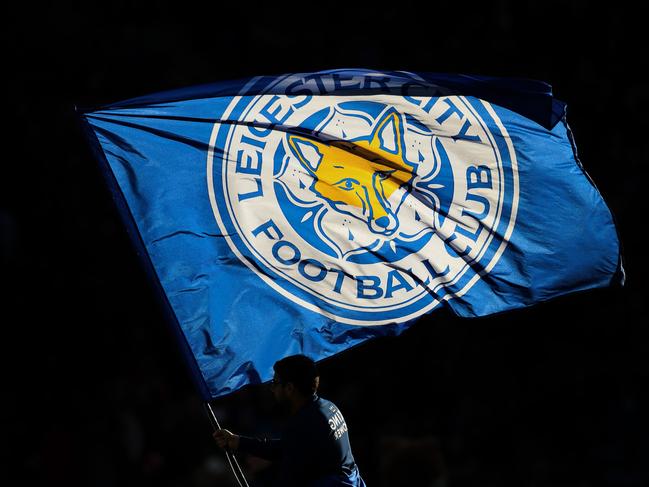 LEICESTER, ENGLAND - FEBRUARY 03: A Leicester City flag ahead the Premier League match between Leicester City and Manchester United at The King Power Stadium on February 03, 2019 in Leicester, United Kingdom. (Photo by Catherine Ivill/Getty Images)