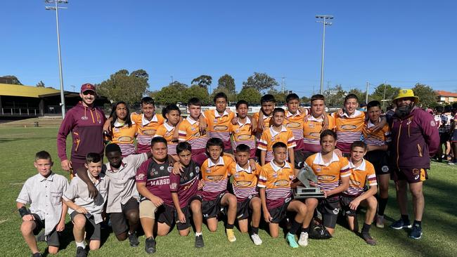 The Marsden State High year 7 rugby league side that won the Brisbane Broncos Old Boys grand final at Carina.