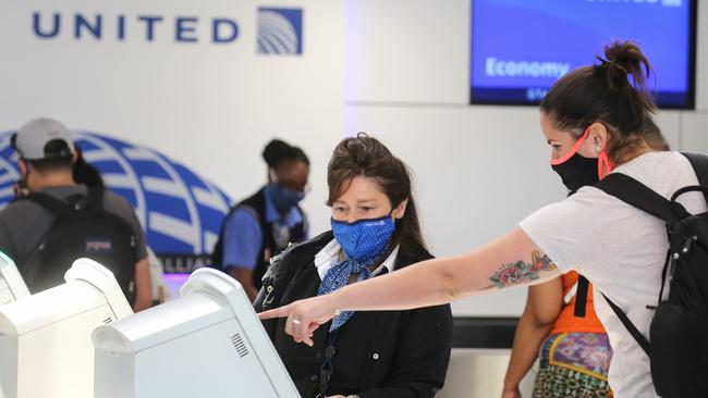 United Airlines staffers have overwhelmingly complied with the carrier’s Covid-19 vaccine mandate, which management has said likely saved some workers’ lives. Picture: AFP