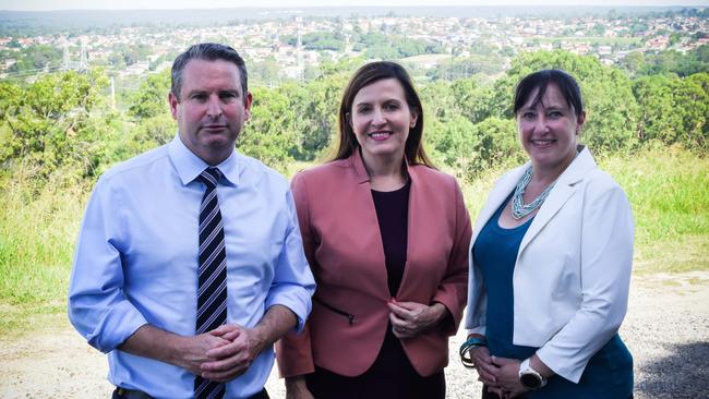 Campbelltown Labor MP Greg Warren, Opposition Planning Spokeswoman Tania Mihailuk and Camden Labor candidate Sally Quinell.