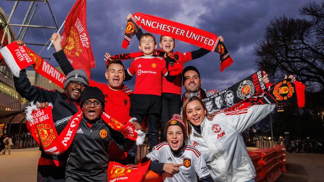 Manchester United fans flocked to the MCG to cheer on their team. Picture: Jason Edwards