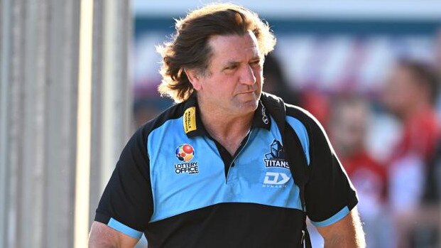NRL 2025 RD06 St. George Illawarra Dragons v Gold Coast Titans - Hasler,Des coach NRL PHOTOS