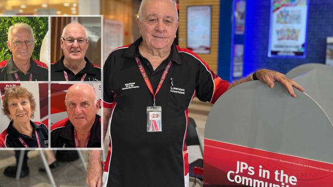 Townsville has a team of JPs who are extremely busy and need more volunteers. Clockwise from main photo: Ernie Landy; Ron Casey; Gloria Hines; Arthur Hunt and Geoff Rainford.