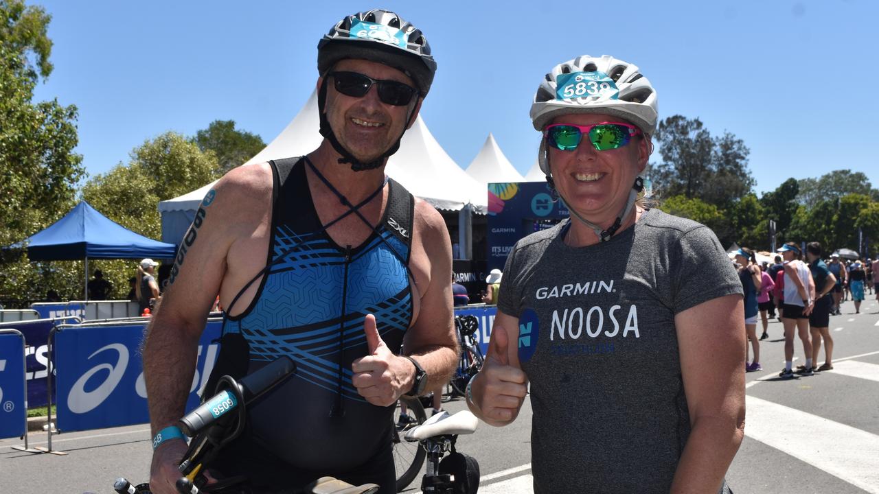 Barry Lay and Angela Dahn at the Garmin Noosa Triathlon on October 30, 2022. Picture: Sam Turner