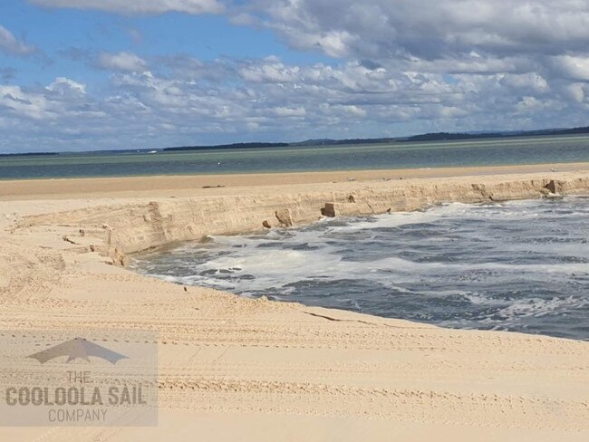 Wayne Dean captured new sinkhole opening up at inskip Point