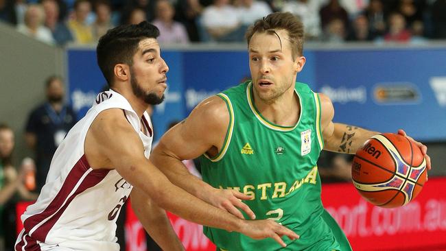 Nathan Sobey during Australia’s FIBA World Cup Asian Qualifying match against Qatar last year.