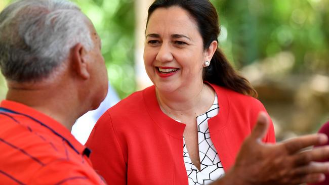 Queensland Premier Annastacia Palaszczuk at he Dreamtime Cultural Centre in Rockhampton today. Picture: Darren England/AAP