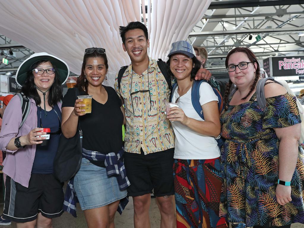 From left, Vanessa Chan, of Sydney, Jennifer Choy, of Sydney, Jeremy Yung, of West Hobart, Liz Woo, of Sydney, and Hailey Sutton, of Sydney. Picture: LUKE BOWDEN