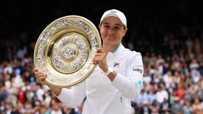 Ash Barty conquered Wimbledon in July. Picture: Clive Brunskill/Getty Images