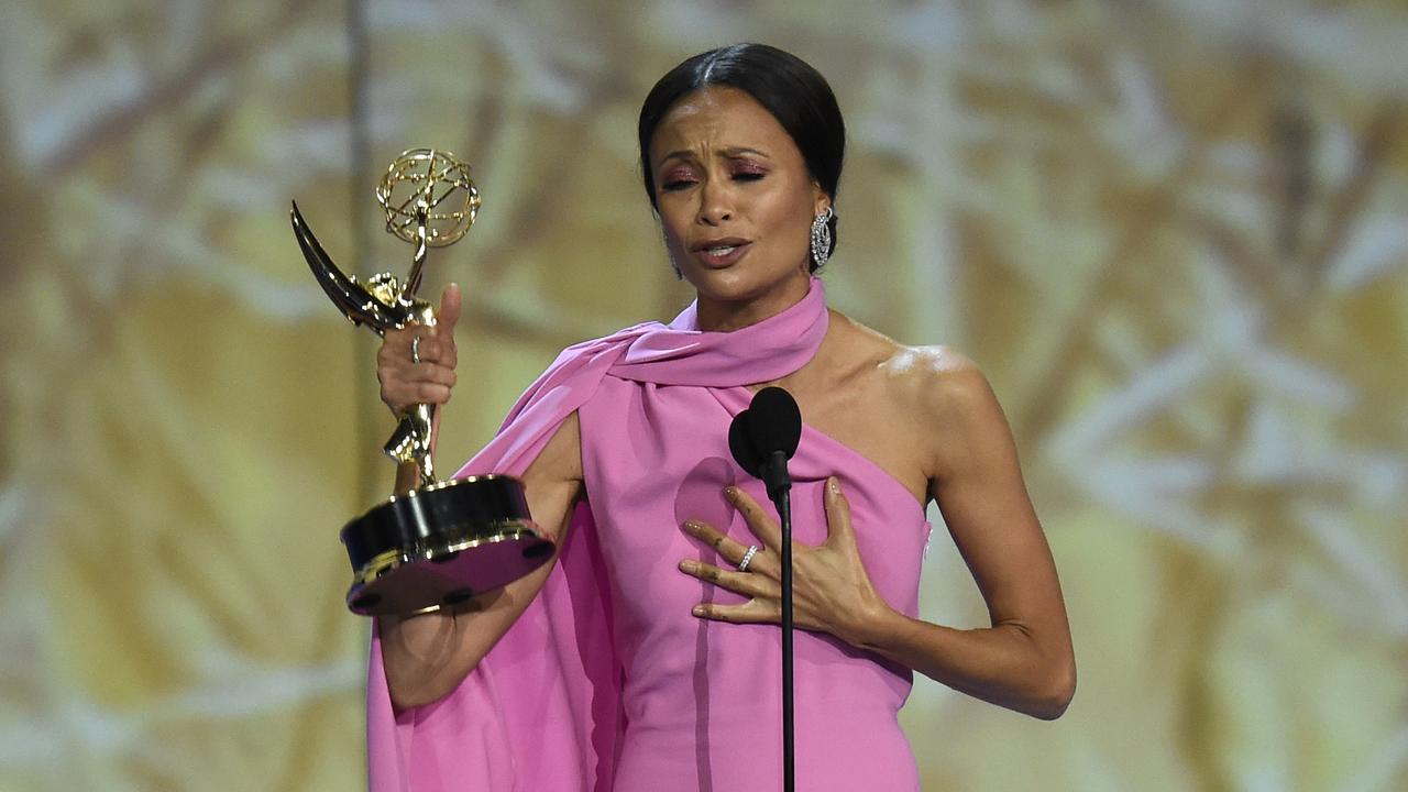 Thandie Newton beat three stars from The Handmaid’s Tale. Picture: Chris Pizzello