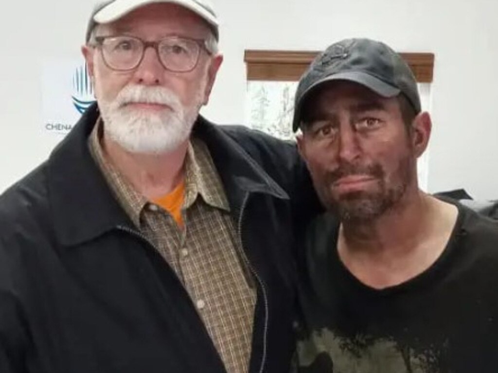 Jonas Bare is photographed alongside his dad after he was found. Picture: Facebook.
