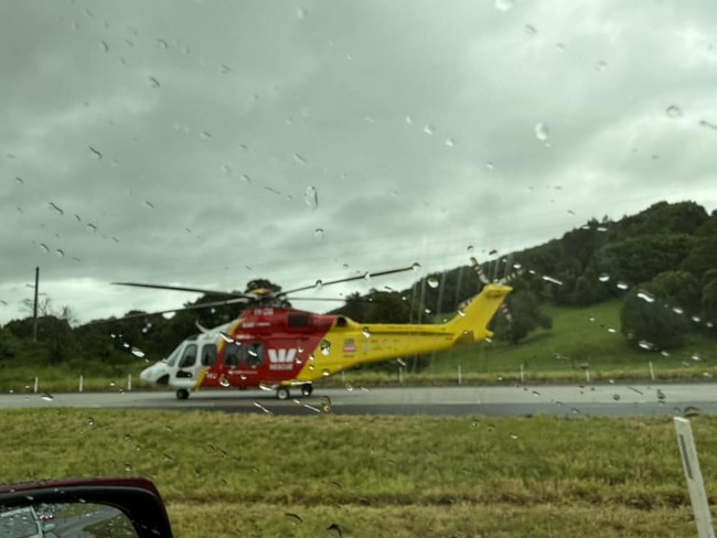 There's been a car crash on the Pacific Motorway at Cumbalum, near Ballina on December 18, 2024. Picture: Facebook