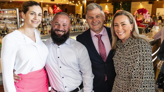 At Fitzy's Colour of Change luncheon are (from left) Amanda Kucuku, Ari Kucuku, Barton Castley and Kirsten Castley raising funds for local breast cancer support, Thursday, May 26, 2022. Picture: Kevin Farmer