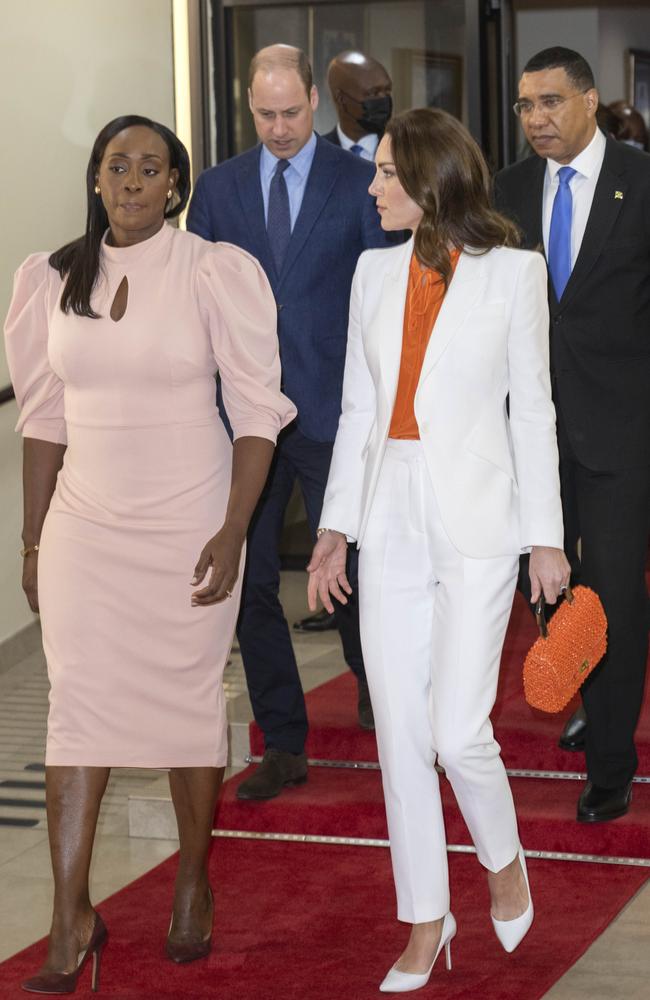 Prince William and Kate were hosted by Prime Minister of Jamaica, Andrew Holness and his wife Juliet in Kingston, Jamaica. Picture: Jane Barlow – Pool/Getty Images