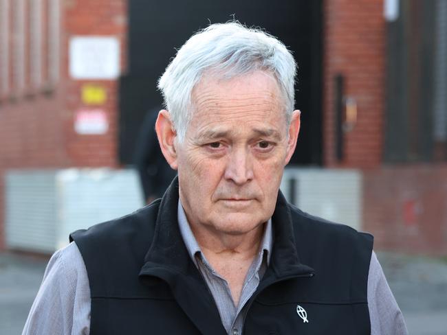 Ian Wilkinson leaves Latrobe Courts in Morwell where Erin Patterson is standing trail over the alleged poisoning deaths of three relatives with a beef wellington. Picture: NewsWire/ David Crosling