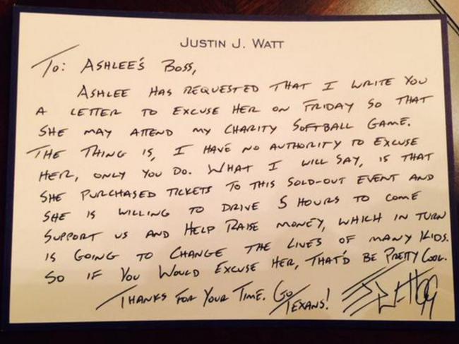 The ultimate get out of work note