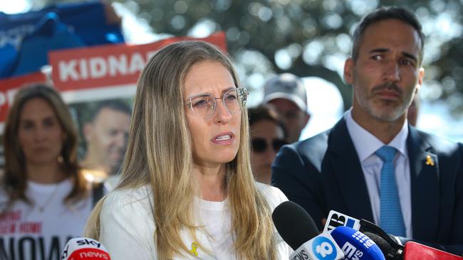 Simone Abel, head of legal for the Executive Council of Australian Jewry also addressed the crowd in Double Bay, Sydney. Picture: NewsWire / Gaye Gerard