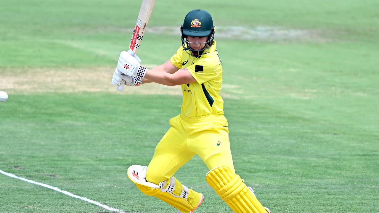 After receiving an Ashes call-up last week, exciting batting prospect Phoebe Litchfield has won her first central contract. Picture: Bradley Kanaris / Getty Images