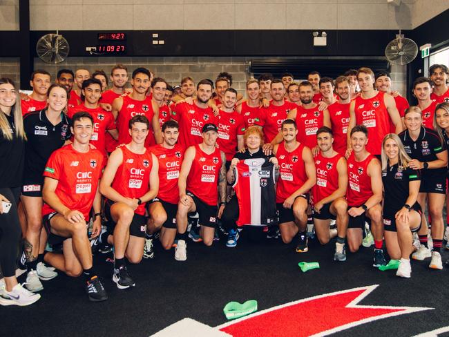 Posing with the team. Picture: Stkilda FC