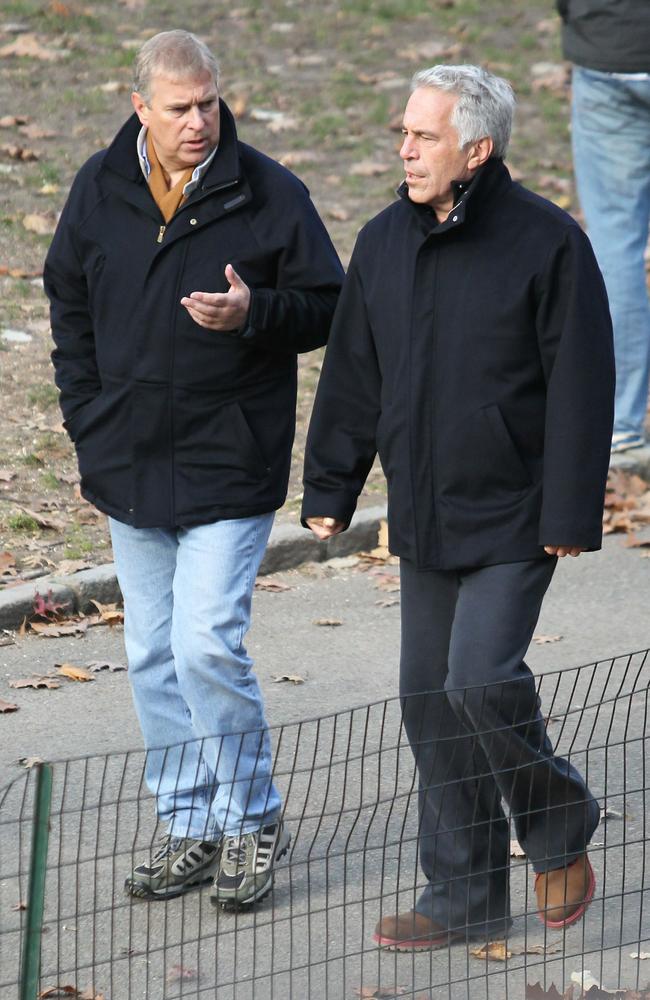 Prince Andrew and Jeffrey Epstein pictured together in New York's Central Park in 2010. Picture: Jae Donnelly/News UK/Mega