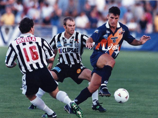 Canberra Cosmos' striker Marko Perinovic in action.