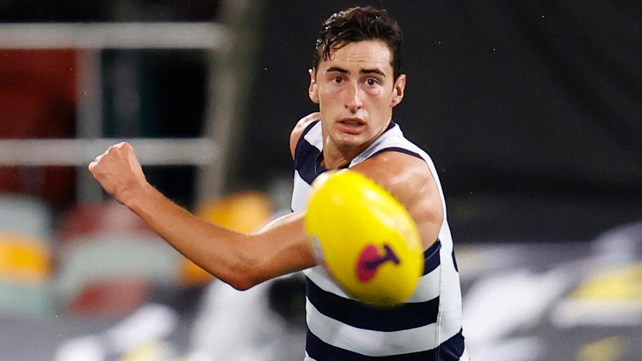 Simpson played in Geelong’s 2020 Grand Final loss to Richmond. (Photo by Michael Willson/AFL Photos via Getty Images)