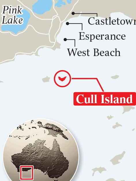 A map of Cull Island, where Gary Johnson was taken by a shark.