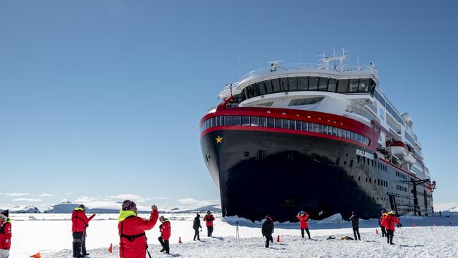 MS Roald Amundsen in Antarctica. Picture: Supplied