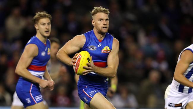 There is little chance of Jake Stringer and the Western Bulldogs making up. Picture: Michael Klein