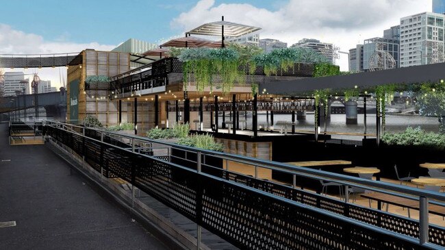 The Yarra Botanicals floating bar would be over two levels. Plans by Australian Venues Co.