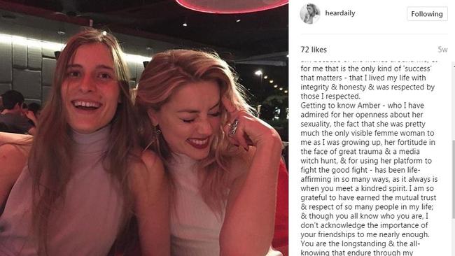 Amber Heard and Tilly Lawless celebrate Amber's birthday at Moo Moo on the Gold Coast. Picture: Instagram.