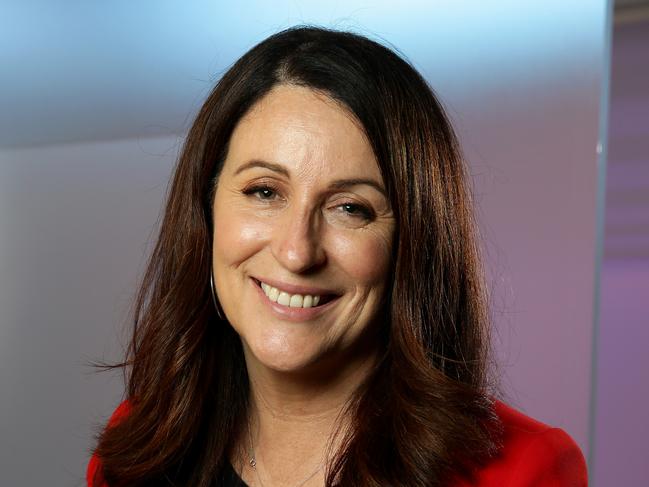 Miranda Devine in the studio at News Corp Australia's Surry Hills office for the first Miranda Live radio show. Picture: Jonathan Ng