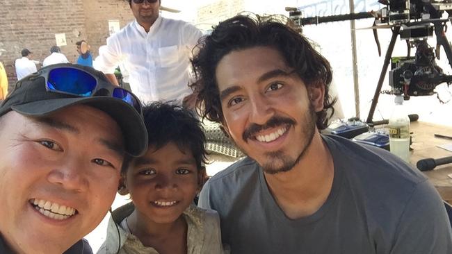 XM2's Stephen Oh and Lion stars Sunny Pawar and Dev Patel on the set of the award-winning Australian film in India.