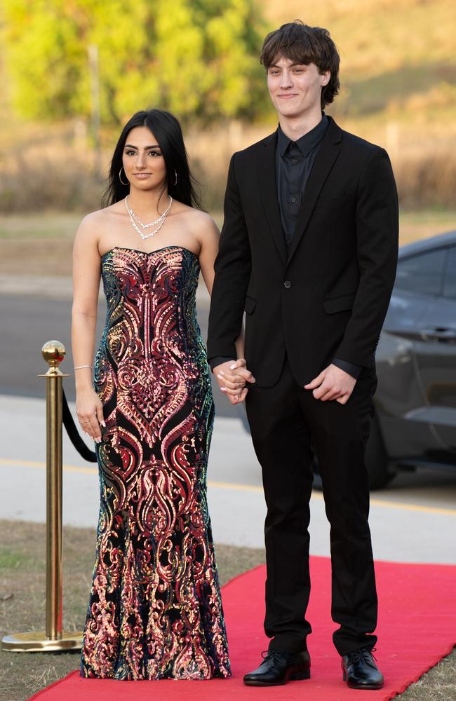 Laila Qdemat and Oliver Douw of Cooloola Christian College graduating class 2023 arrive at their formal. October 5, 2023. Picture: Christine Schindler