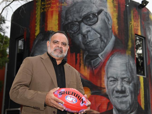 MELBOURNE, AUSTRALIA - MAY 20: Michael Long poses during the 2019 Sir Douglas Nicholls AFL Round Launch at Sir Doug Nicholls Oval on May 20, 2019 in Melbourne, Australia. (Photo by Quinn Rooney/Getty Images)