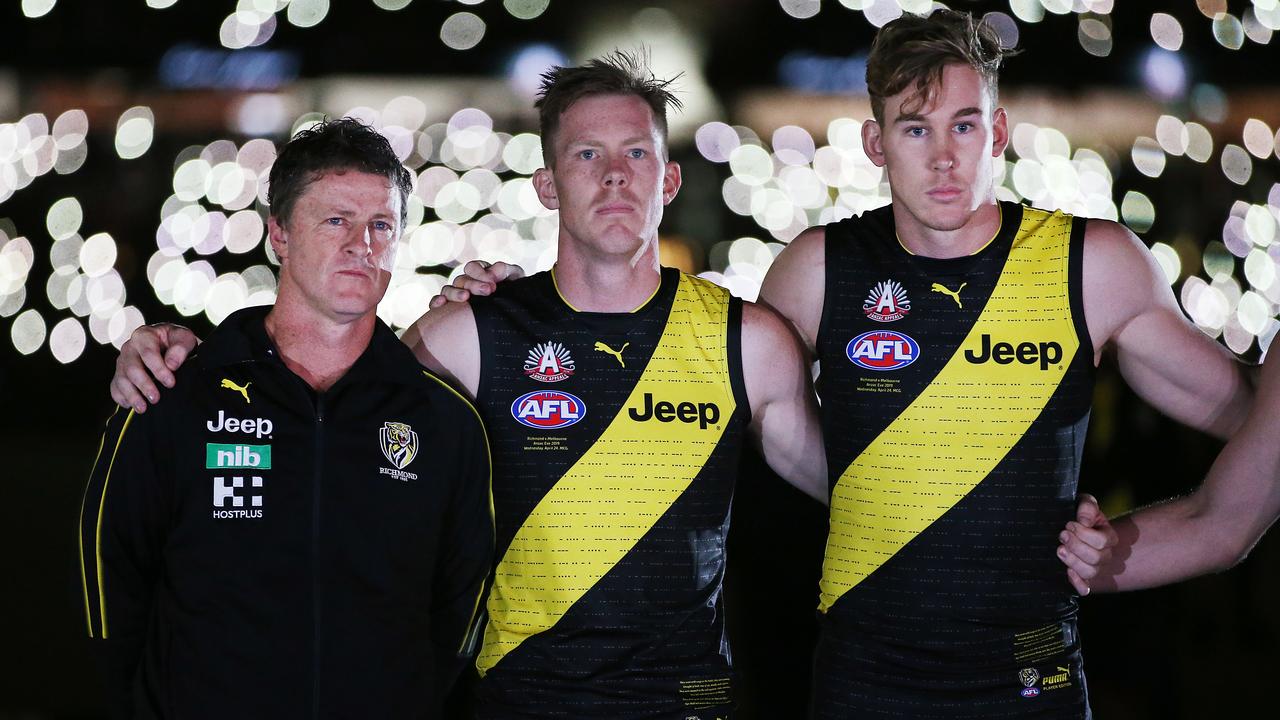 Jack Riewoldt and Tom Lynch will play just their fourth game together when the former returns for Round 17. (Photo by Michael Dodge/Getty Images)