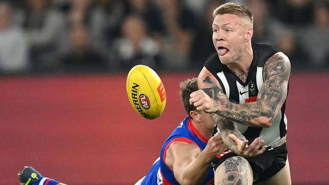 Jordan De Goey is the latest player to fall foul of the AFL’s dissent crackdown. Picture: Quinn Rooney/Getty Images