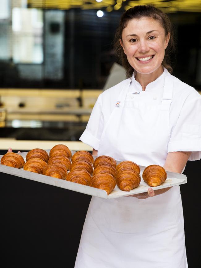 Lune Croissanterie’s Kate Reid with her almond croissants. Photo: Kelly Gardner