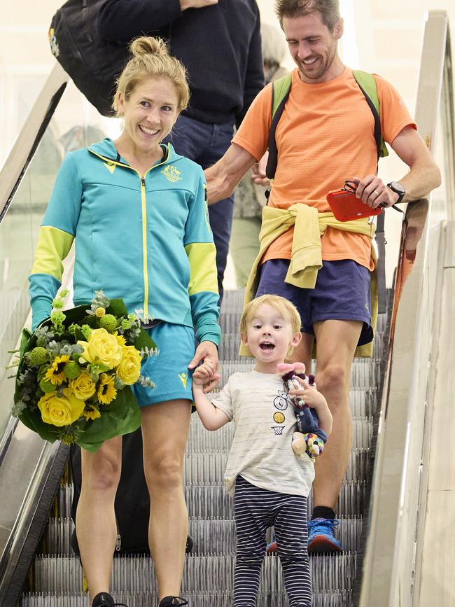 Jess Stenson with her son Billy Stenson, 2, and husband Dylan Stenson. The smiles on their faces say it all! Picture: Matt Loxton